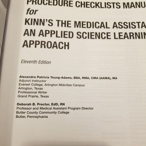 Kinn's the Medical Assistant Study Guide Eleventh Edition by Deborah D. Proctor - Picture 8 of 12